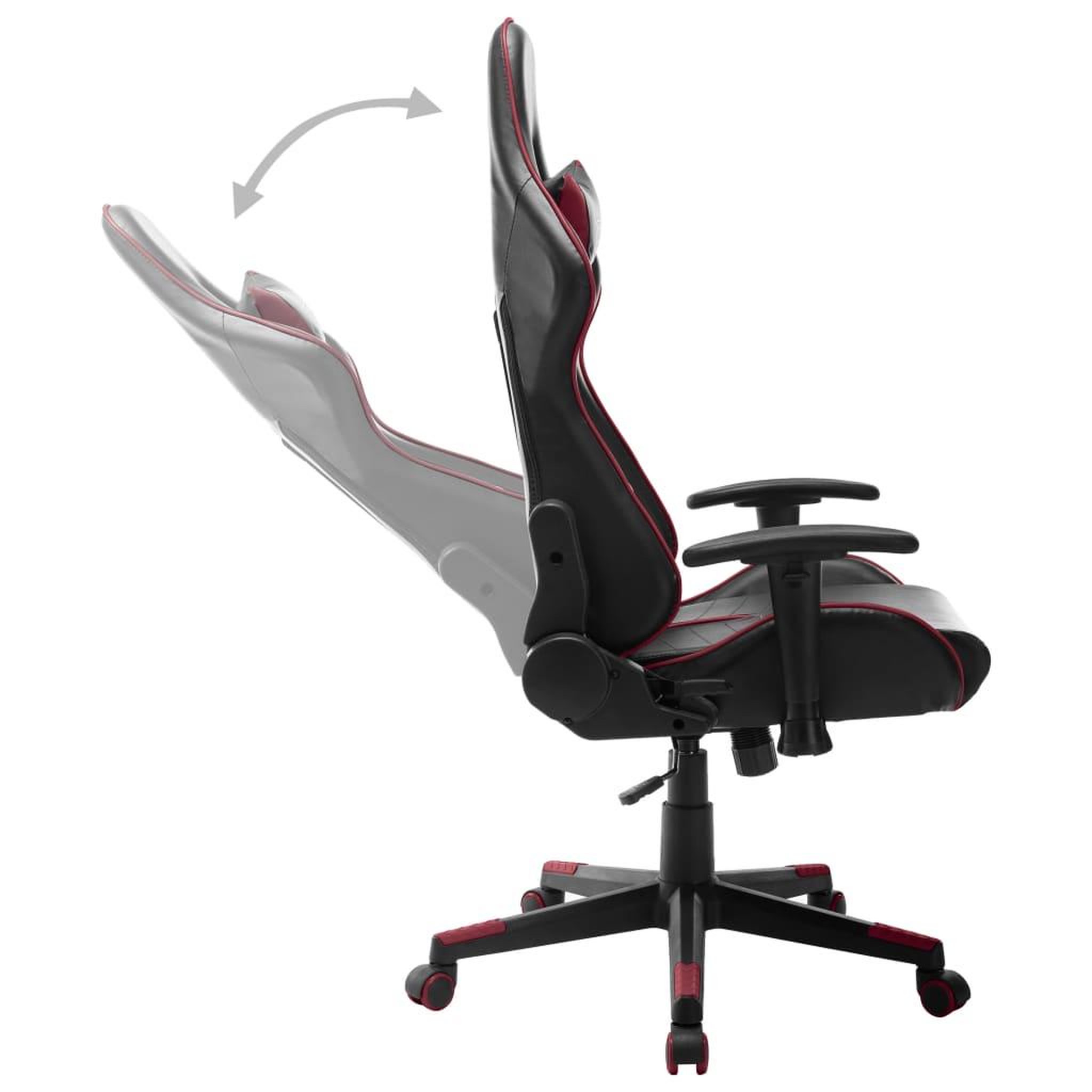 Voir la diapositive 5 : VIDAXL Chaise de jeu Noir et rouge bordeaux Cuir artificiel