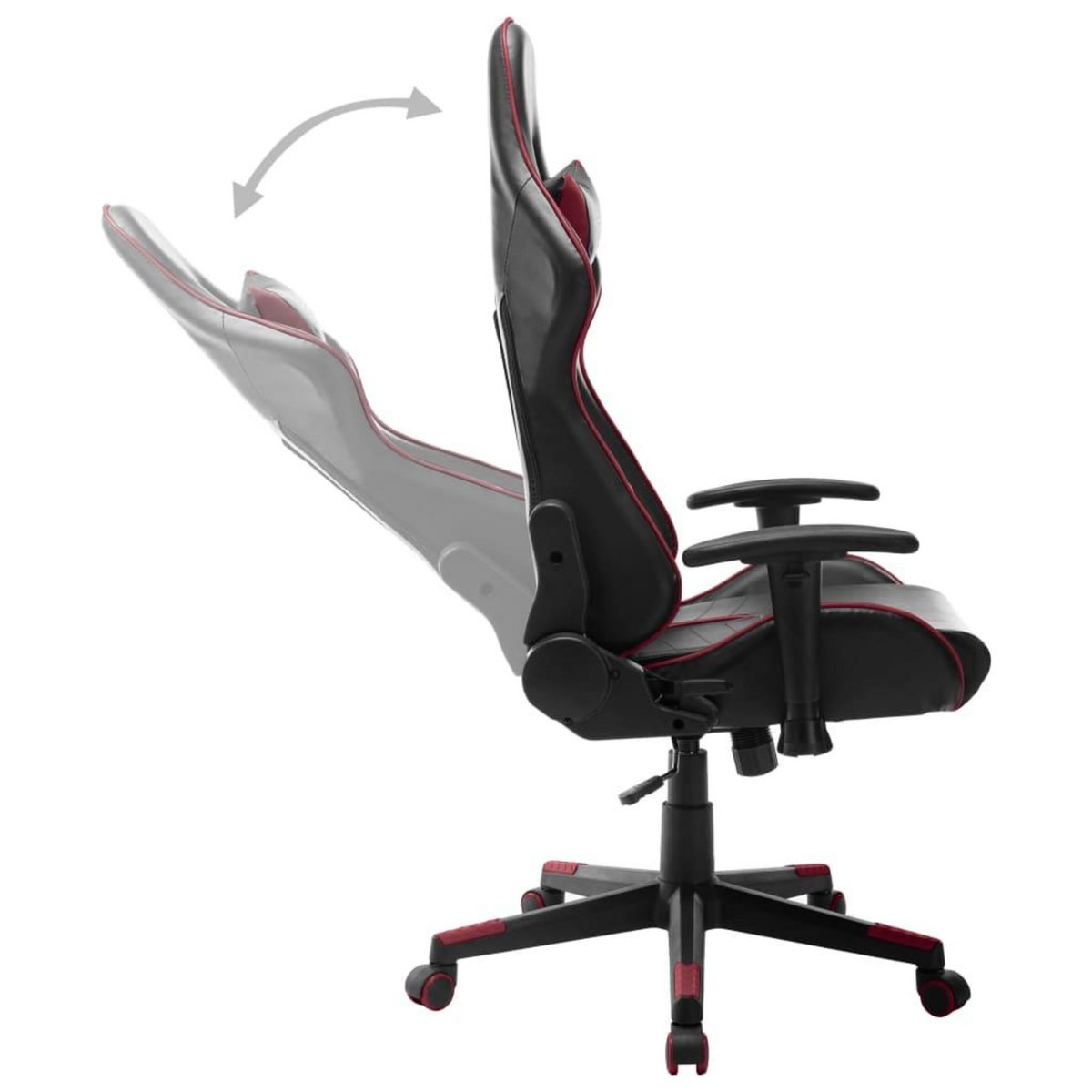 VIDAXL Chaise de jeu Noir et rouge bordeaux Cuir artificiel