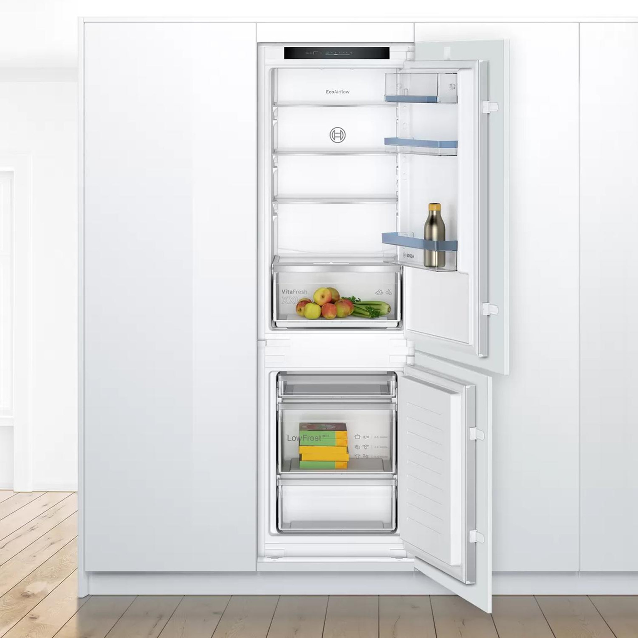 Voir la diapositive 3 : BOSCH Réfrigérateur combiné intégrable à glissières 267l - kiv86vse0