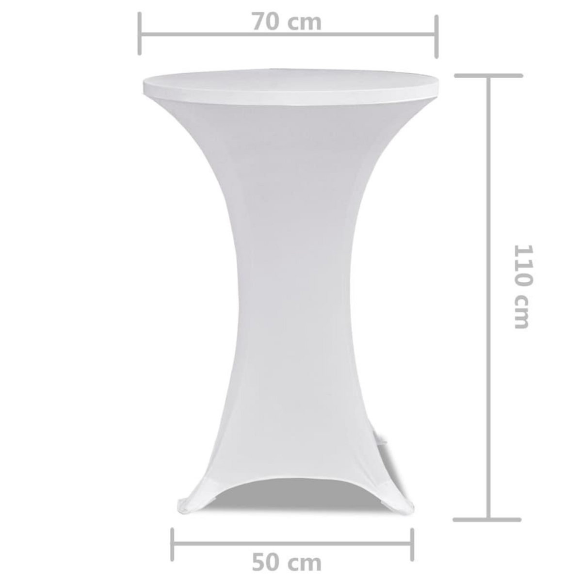 VIDAXL Housse de table Ø 70 cm Blanc extensible 2 pcs