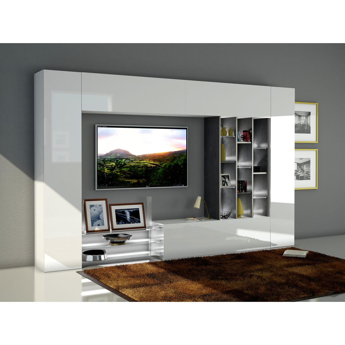 Ensemble meuble tv mural GIZEH L290 cm