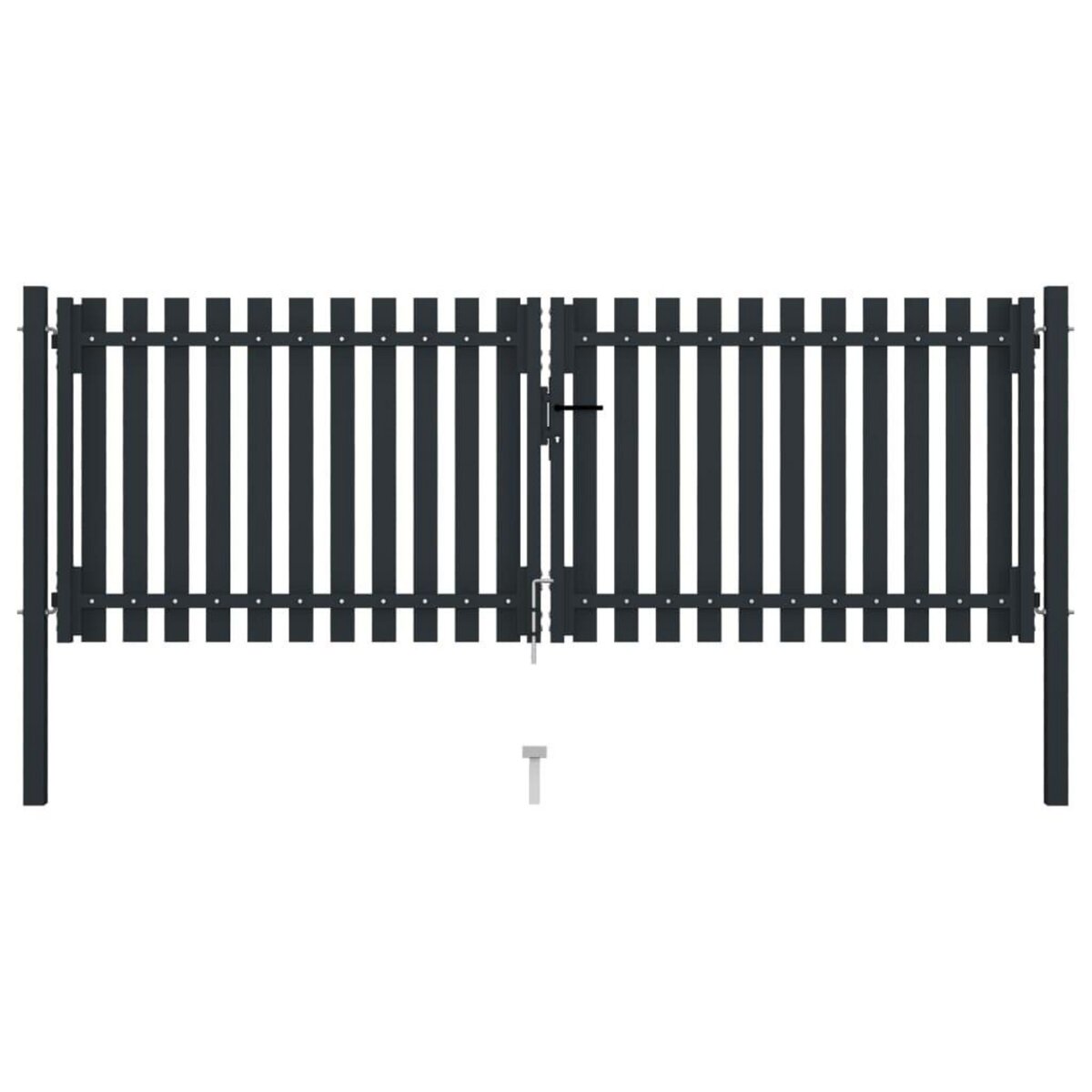 VIDAXL Portail de cloture a double porte Acier 306x150 cm Anthracite