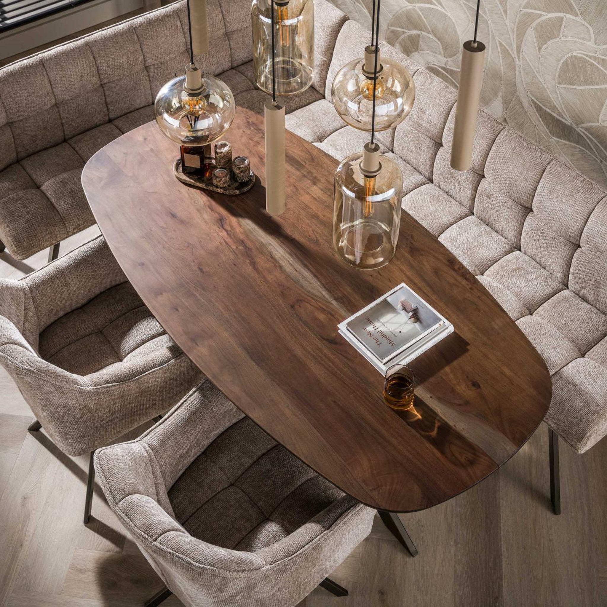 Voir la diapositive 3 : JLC KREATION Table à manger danoise ovale 180cm en bois massif hiza