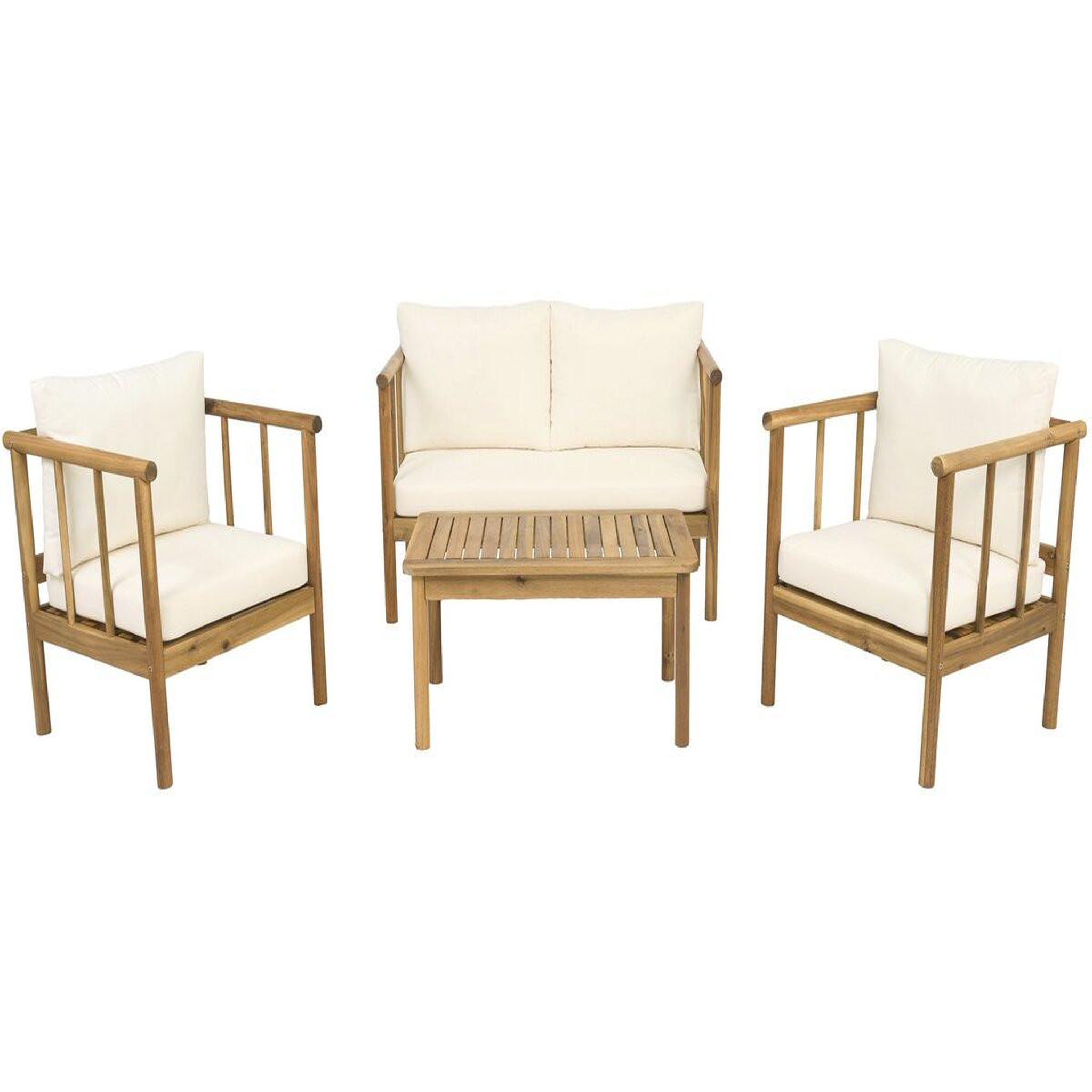 Habitat et Jardin Salon de jardin en bois avec coussins inclus  milano  - 4 places - beige
