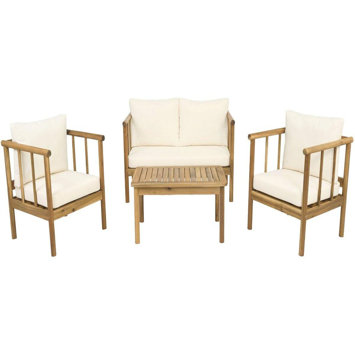 Habitat et Jardin Salon de jardin en bois avec coussins inclus  Milano  - 4 places - Beige