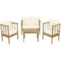Voir la diapositive 1 : Habitat et Jardin Salon de jardin en bois avec coussins inclus  Milano  - 4 places - Beige