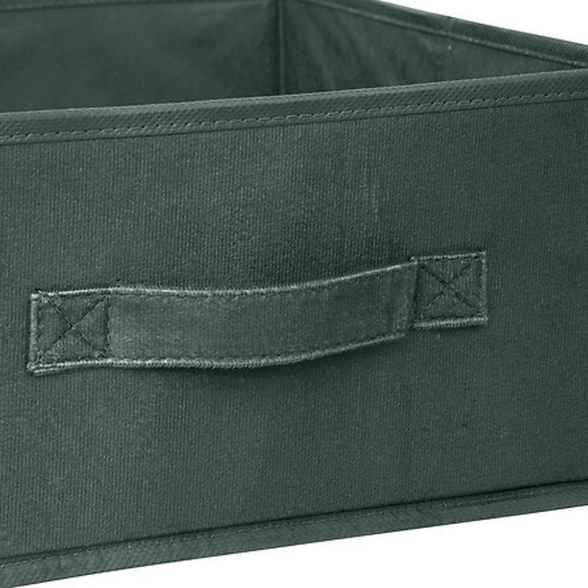 FIVE Boîte de rangement en velours MIX 'N MODUL - L.31 x l.31 x H.15 cm - Kaki