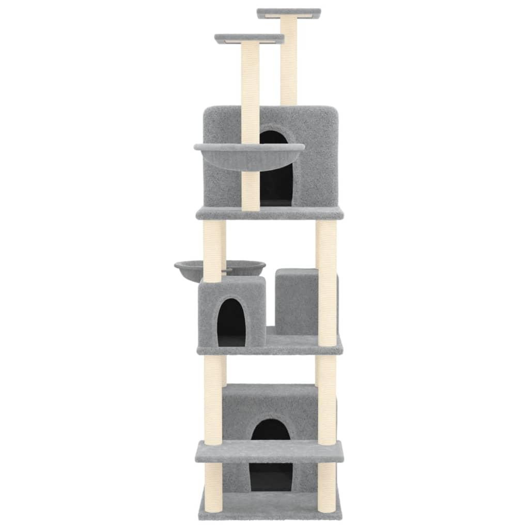Voir la diapositive 3 : VIDAXL Arbre a chat avec griffoirs en sisal Gris clair 180 cm