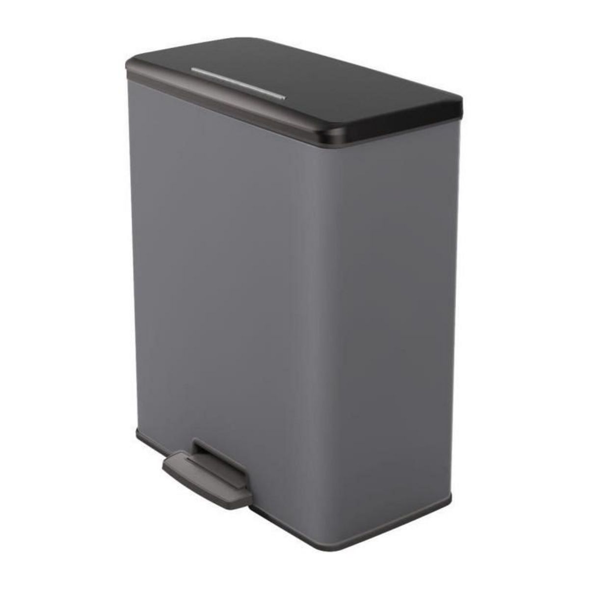 CURVER Poubelle Rectangle - DECO BIN - CURVER - 65L - Grande capacité - 49 x 32 x 61 cm - Anthracite