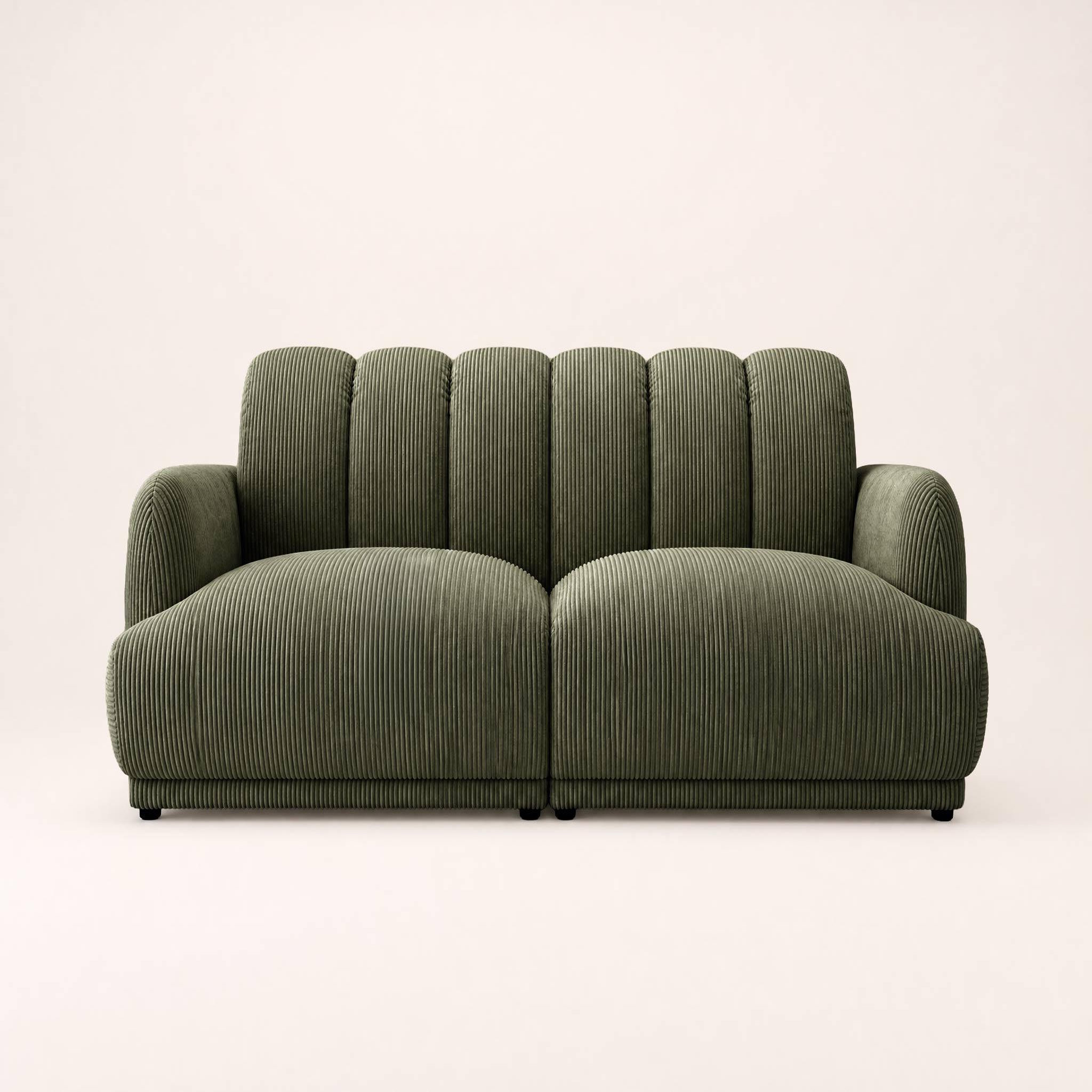 Voir la diapositive 5 : BEST MOBILIER Luigi - canapé droit 3 places en velours côtelé