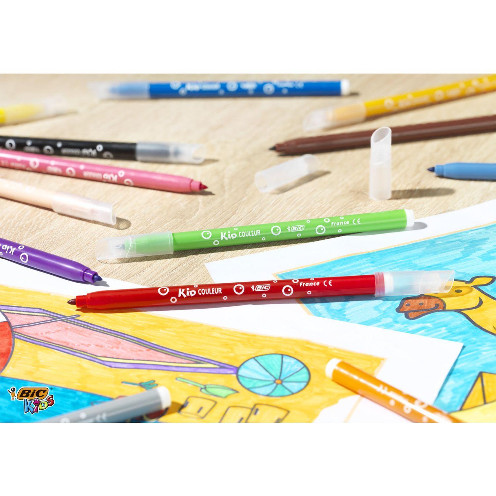 Voir la diapositive 6 : BIC Etui de 24 feutres de coloriage pointe moyenne KID COULEUR 