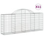 Voir la diapositive 2 : VIDAXL Paniers a gabions arques 11 pcs 200x30x80/100 cm Fer galvanise