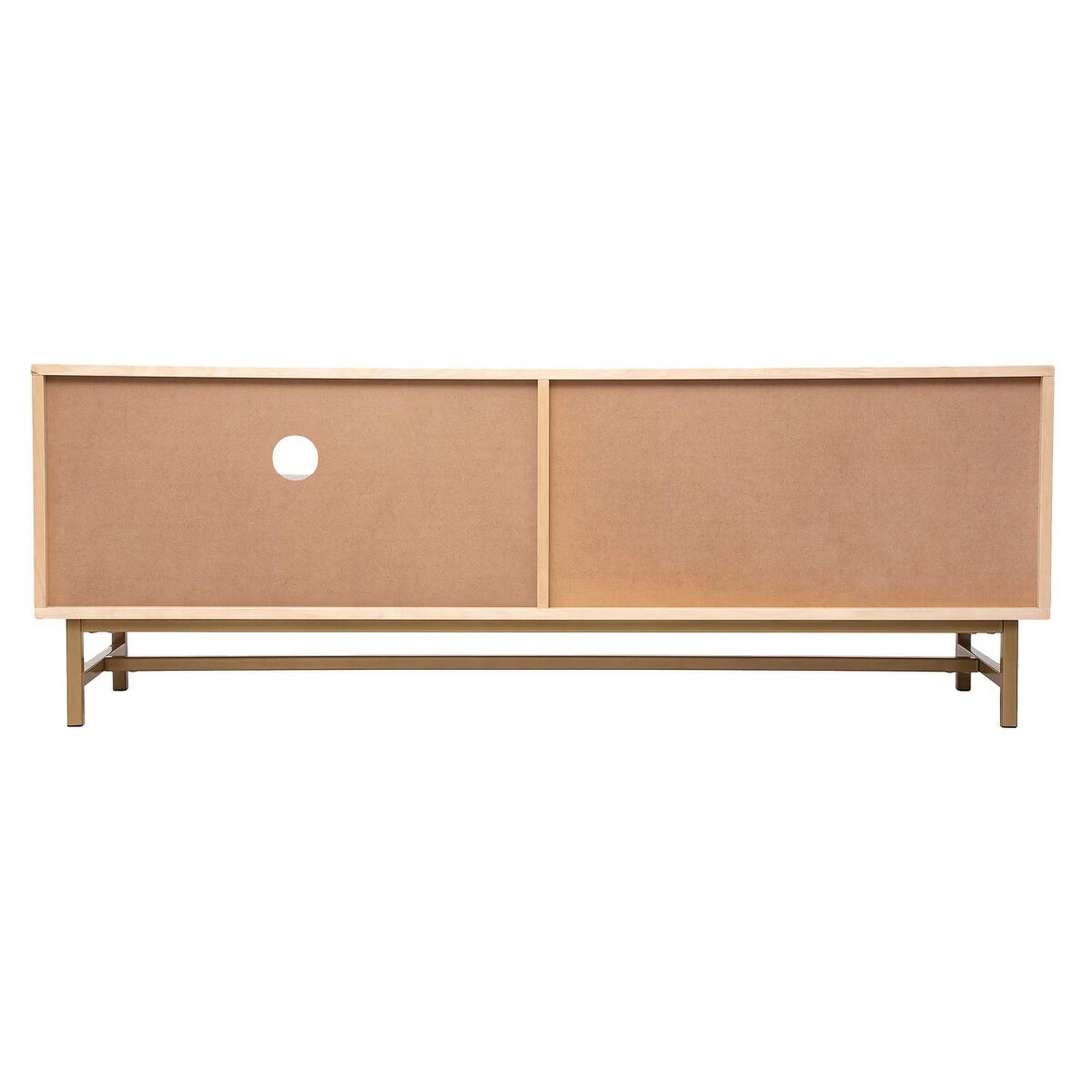 Voir la diapositive 5 : ATMOSPHERA Meuble tv 1 porte en bois et cannage rayo - beige