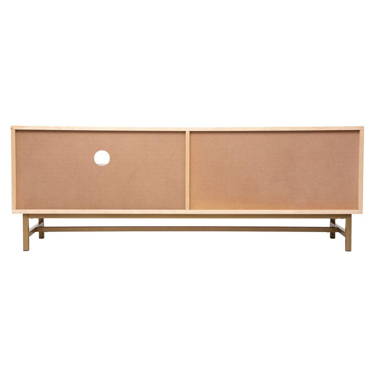 ATMOSPHERA Meuble TV 1 porte en bois et cannage RAYO - Beige
