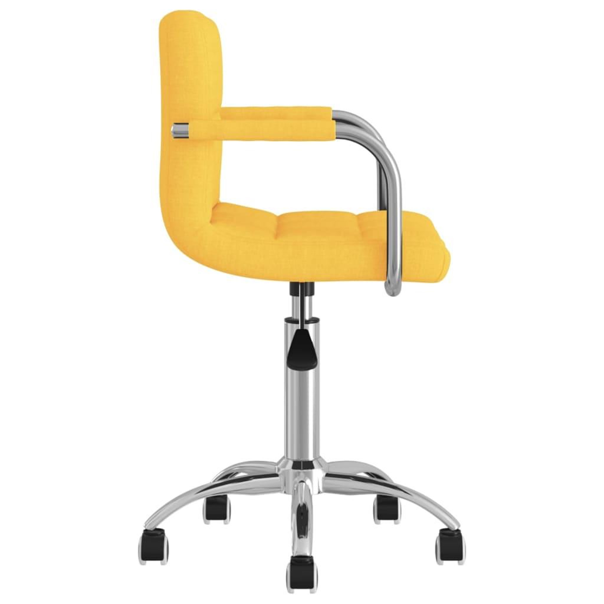 Voir la diapositive 4 : VIDAXL Chaise pivotante de bureau Jaune moutarde Tissu