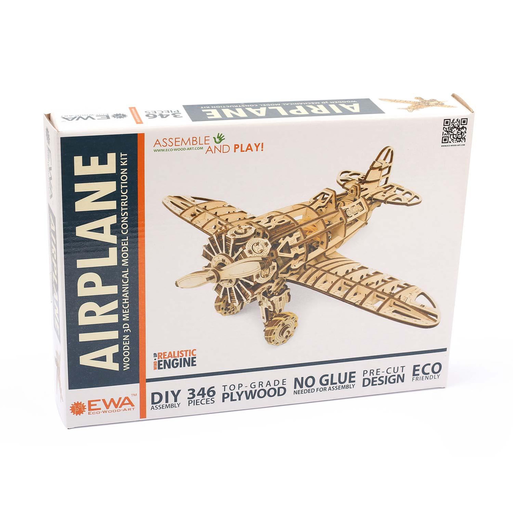 Voir la diapositive 2 : ECO WOOD ART Maquette 3D En Bois - Avion 42 Cm