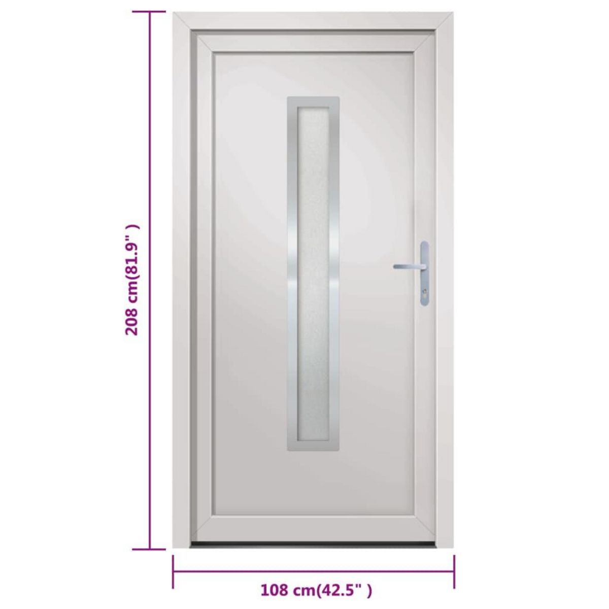 VIDAXL Porte d'entree Blanc 108x208 cm PVC