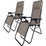Habitat et Jardin Lot de 2 Fauteuils de jardin inclinable zéro gravité  Sintra  - Taupe