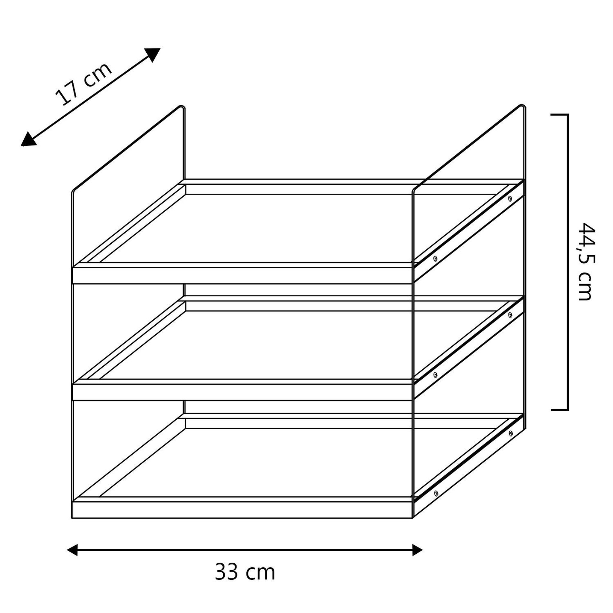 Voir la diapositive 4 : VS VENTA-STOCK Étagère Ero à 3 niveaux, bois de paulownia