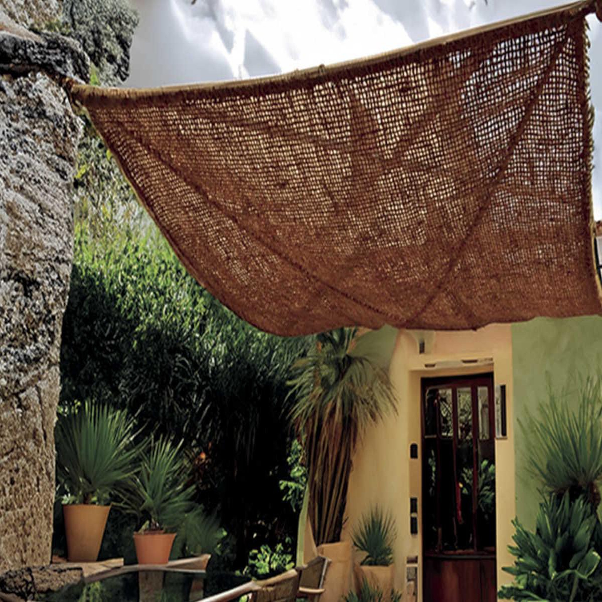 Voir la diapositive 2 : Nortene Voile d'ombrage carrée sunnet en fibre de coco 3 x 3 m - nortene