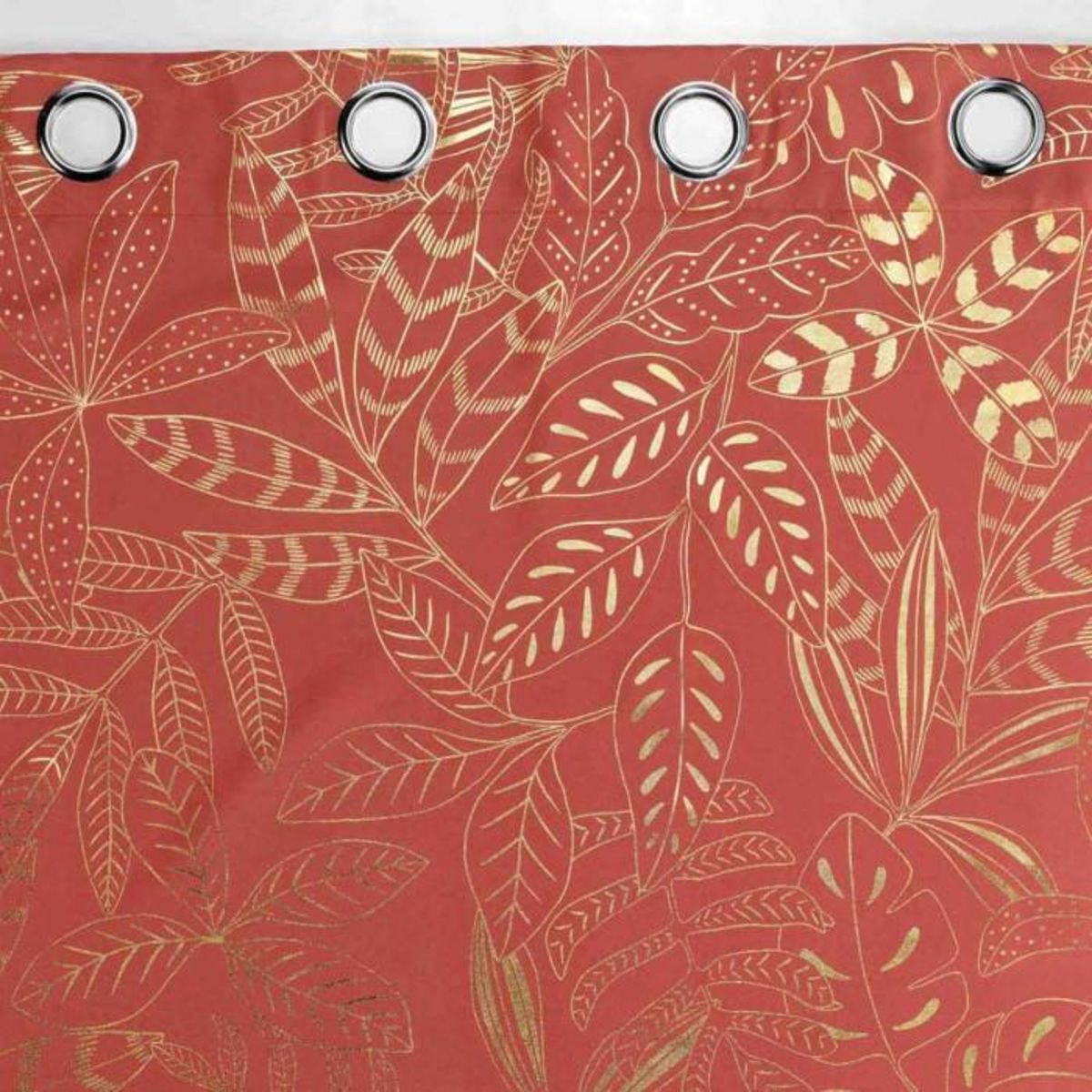 Paris Prix Rideau à Œillets Imprimé  Belflor  140x280cm Terracotta