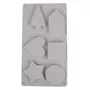 Rayher Moule en silicone 6 formes - maison, rond, carré, coeur, sapin, étoile