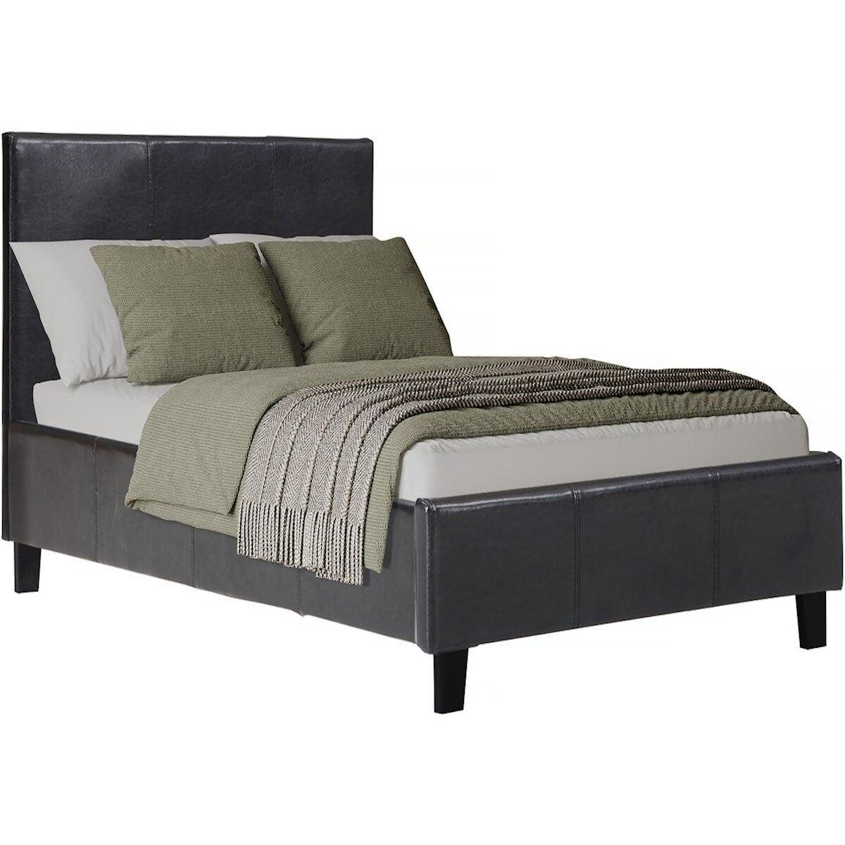 Habitat et Jardin Lit  Lina  - 90 x 190 cm - Noir