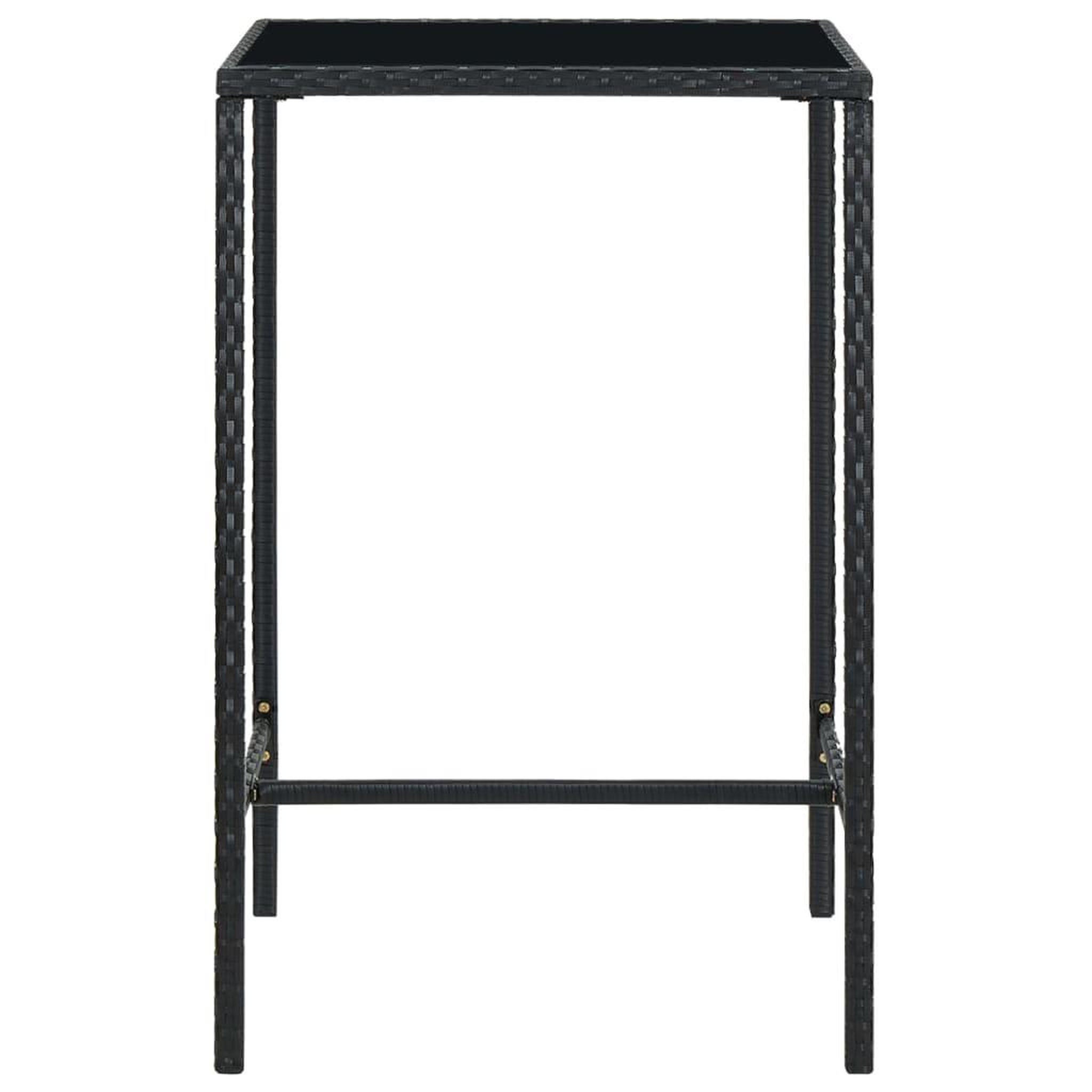 Voir la diapositive 4 : VIDAXL Ensemble de bar de jardin 3 pcs Resine tressee Noir