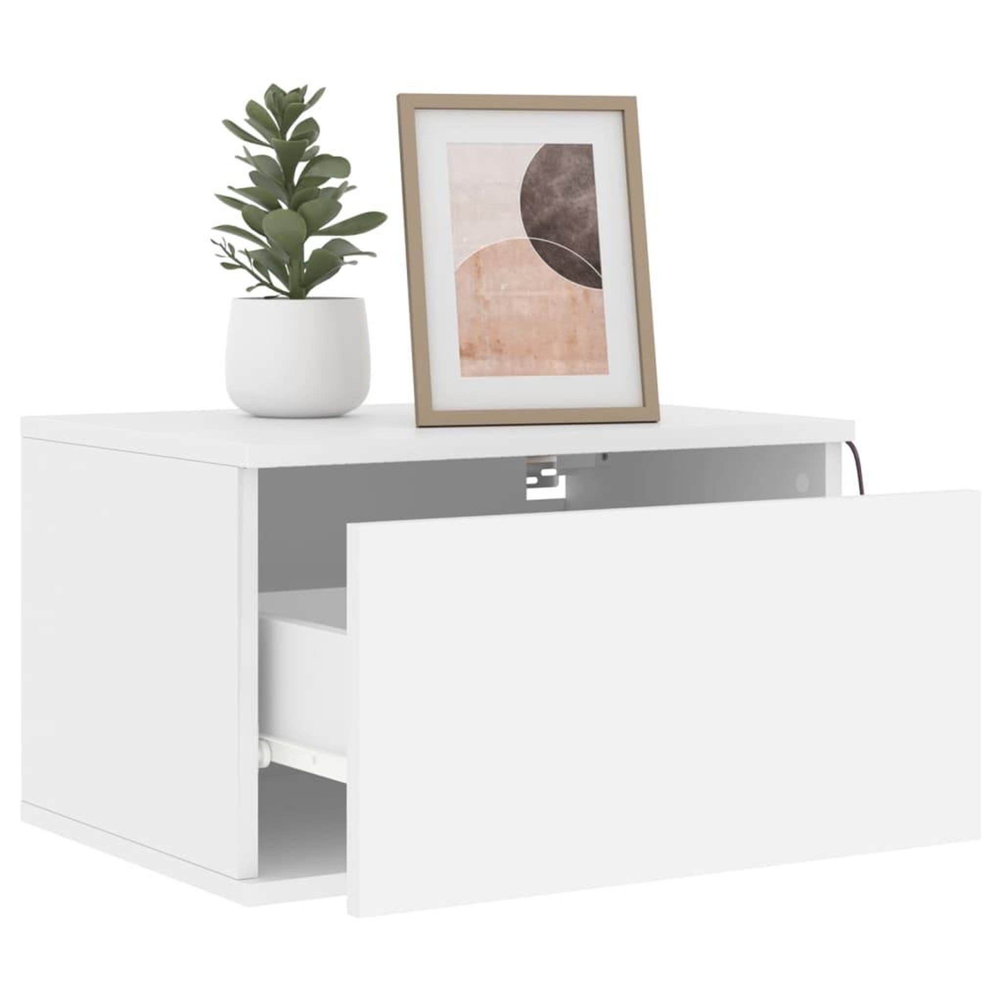 Voir la diapositive 4 : VIDAXL Tables de chevet murales avec lumieres LED 2 pcs blanc