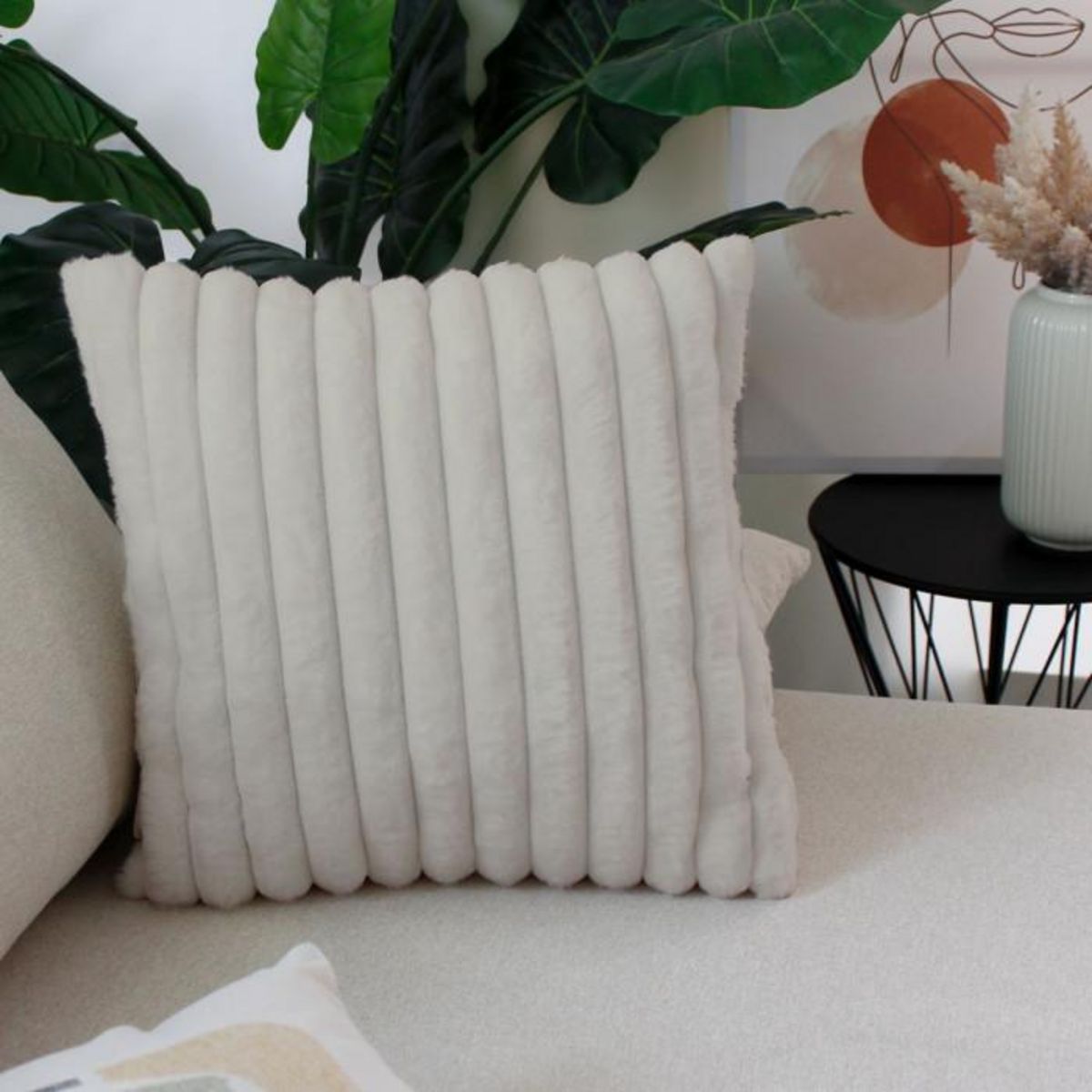 Paris Prix Coussin Imitation Fourrure  Matisse  40x40cm Beige