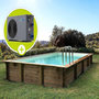 Voir la diapositive 1 : Habitat et Jardin Piscine bois en kit rectangle   Tampa 145   - 7.20 x 4.20 x 1.44 +  Pompe à chaleur - Puissance 6.1 kW