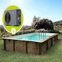Voir la diapositive 1 : Habitat et Jardin Piscine bois en kit rectangle   Tampa 145   - 7.20 x 4.20 x 1.44 +  Pompe à chaleur - Puissance 6.1 kW