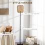 Voir la diapositive 4 : HOMCOM Lampadaire aspect cannage style cosy 40 W max. H.158 cm piètement mât métal noir abat-jour corde papier tressé main