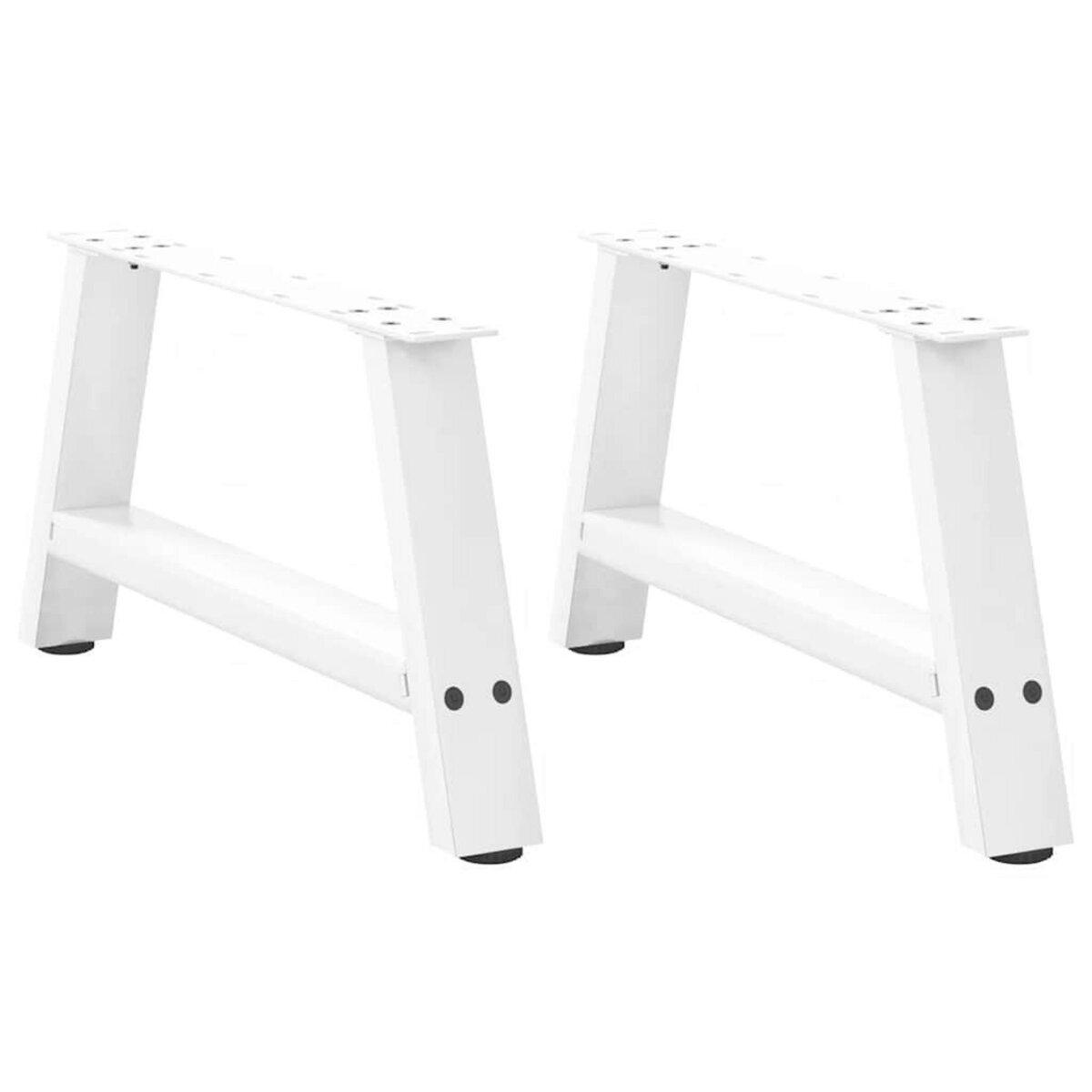 VIDAXL Pieds de table basse forme de A 2 pcs blanc 60x(30-31) cm acier