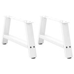 VIDAXL Pieds de table basse forme de A 2 pcs blanc 60x(30-31) cm acier