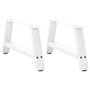 Voir la diapositive 1 : VIDAXL Pieds de table basse forme de A 2 pcs blanc 60x(30-31) cm acier