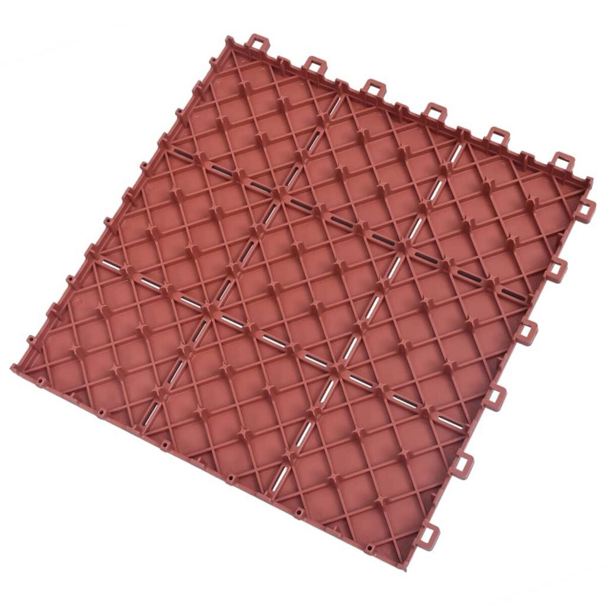 VIDAXL Carreaux de terrasse 10 pcs Rouge 30,5x30,5 cm Plastique