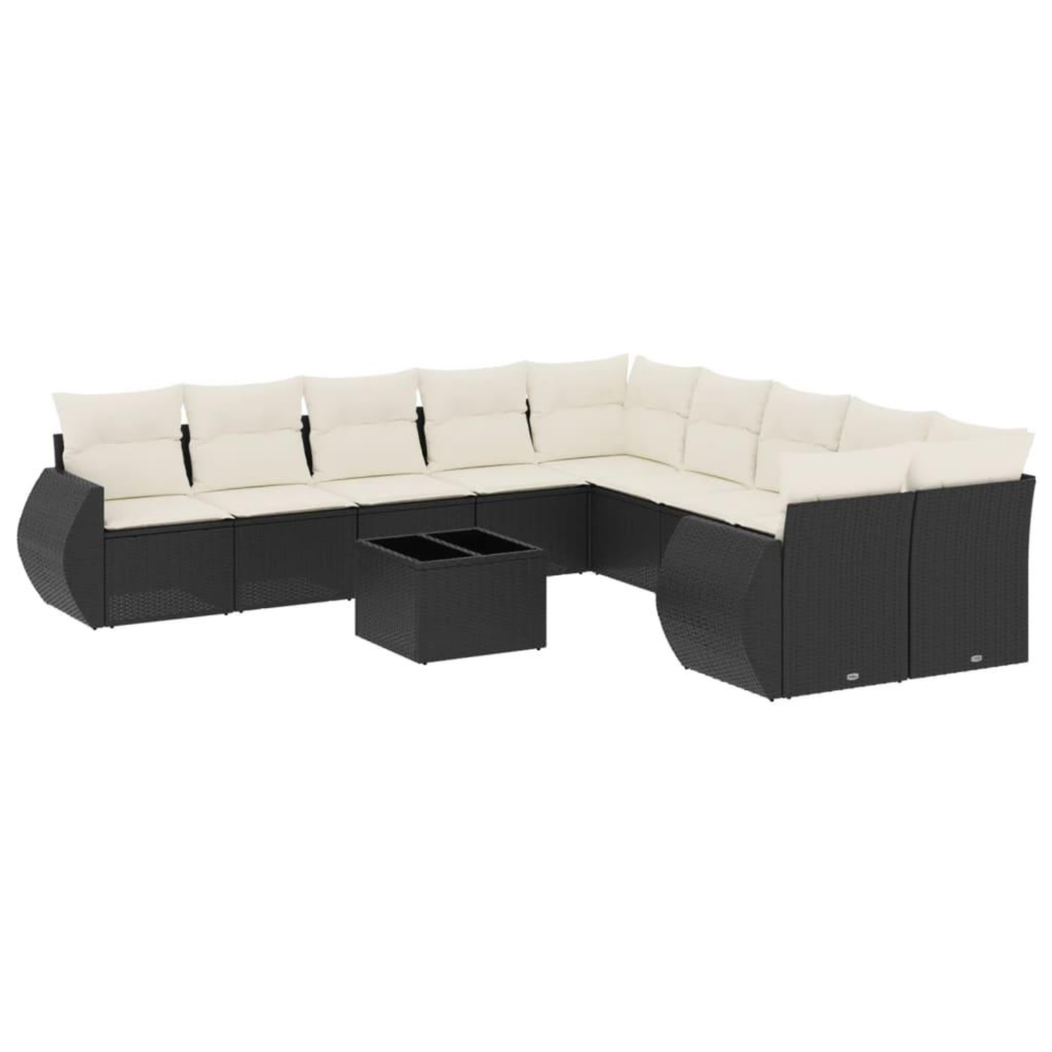 Voir la diapositive 2 : VIDAXL Salon de jardin 11 pcs avec coussins noir resine tressee
