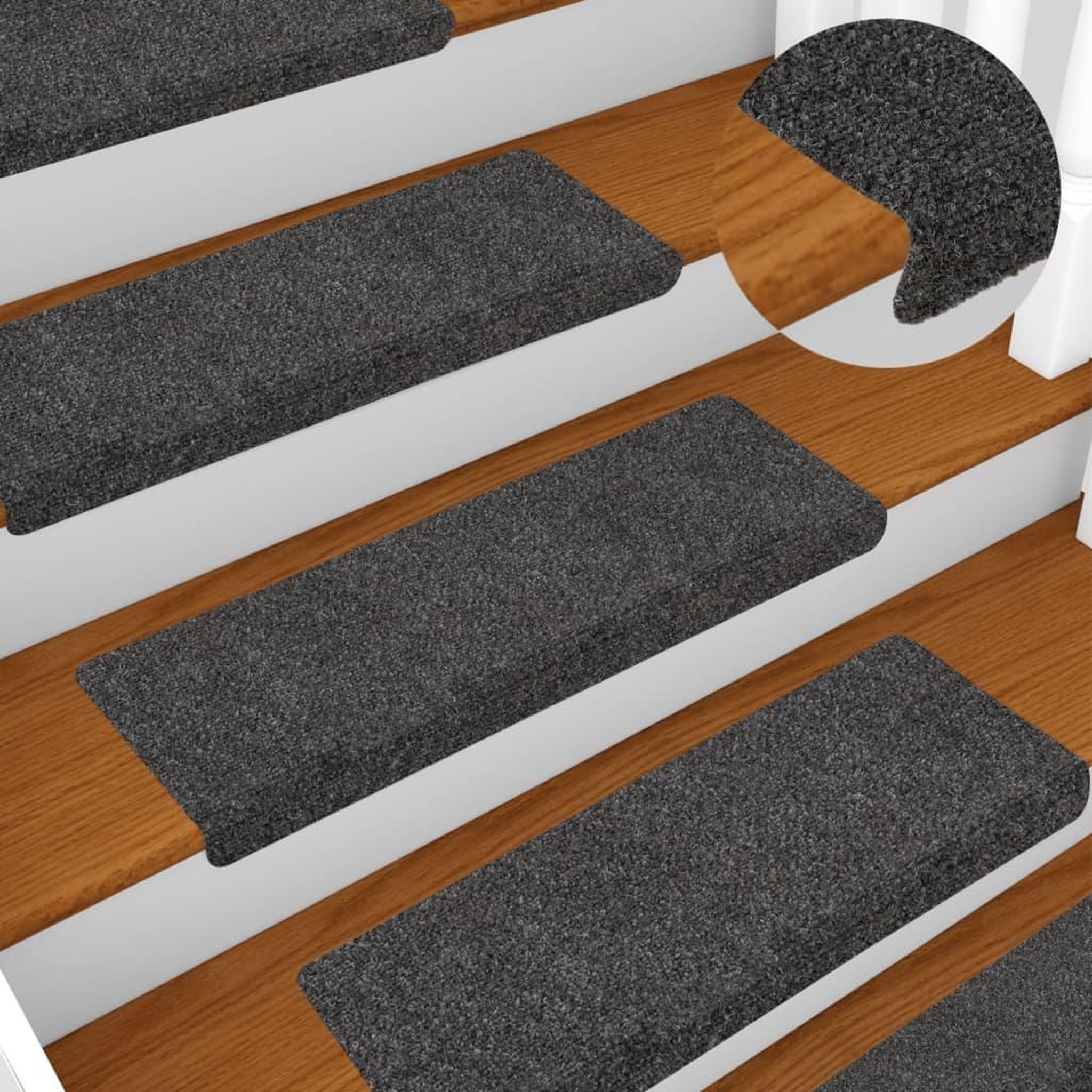 Voir la diapositive 1 : VIDAXL Tapis d'escalier 15 pcs tissu aiguillete 65x21x4 cm anthracite