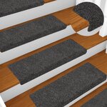 VIDAXL Tapis d'escalier 15 pcs tissu aiguillete 65x21x4 cm anthracite