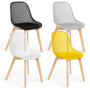 Voir la diapositive 1 : ID MARKET Lot de 4 chaises MANDY mix color noir, gris clair, blanc et jaune