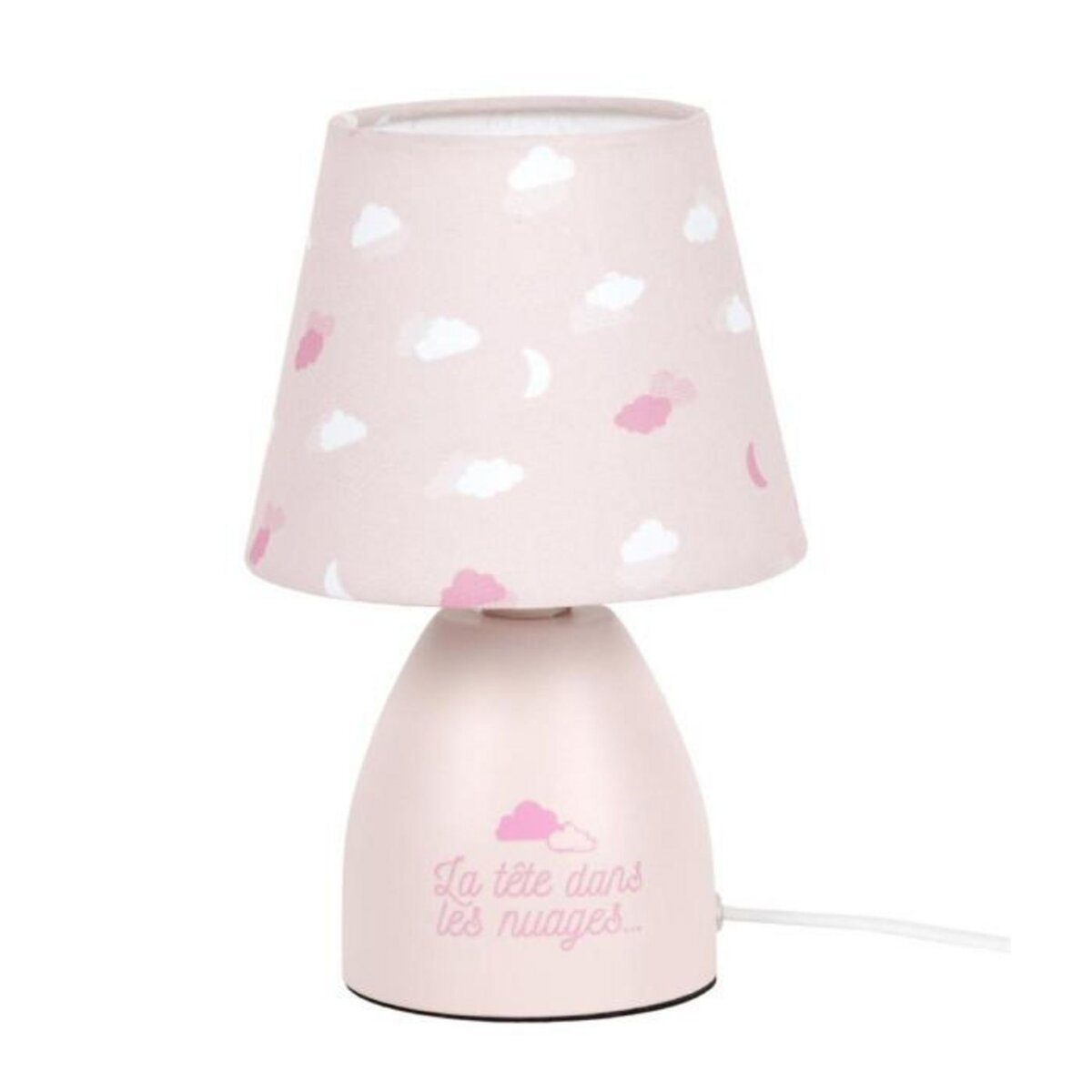 Paris Prix Lampe de Chevet Enfant  Nuages  19cm Rose