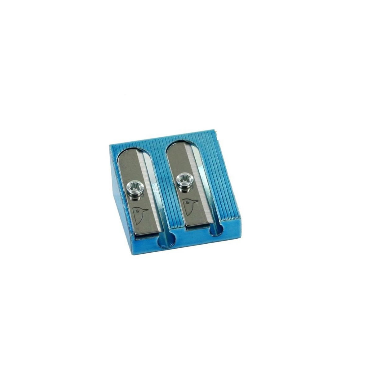 AUCHAN Taille-crayon 2 trous en métal bleu