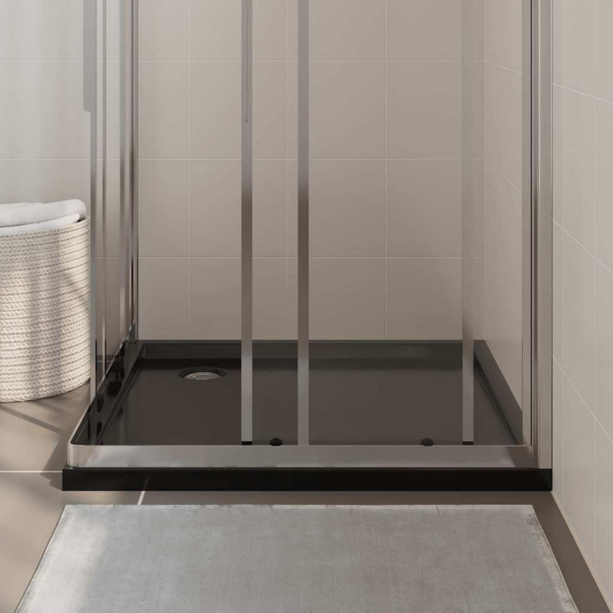 VIDAXL Receveur de douche carre ABS Noir 90x90 cm