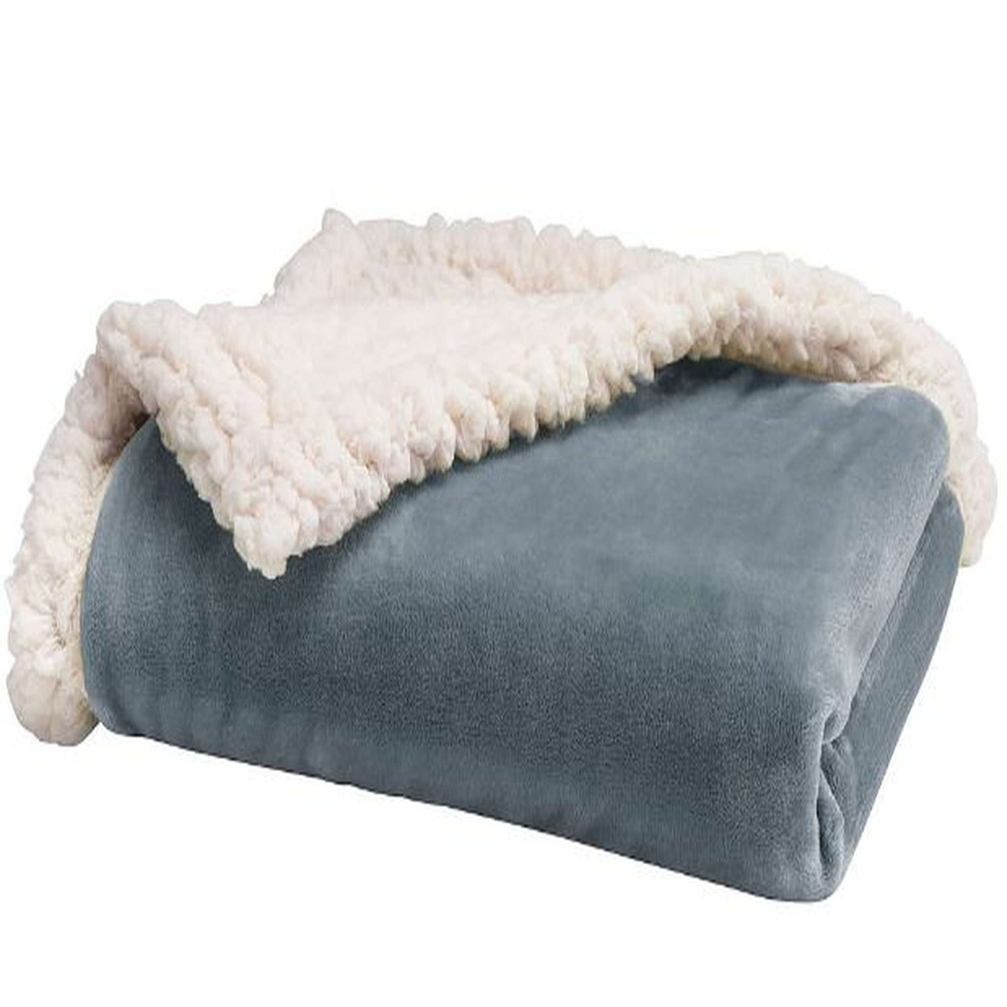 Babycalin Couverture bébé sherpa bi matière 75 X 100 cm toucher ultra doux 