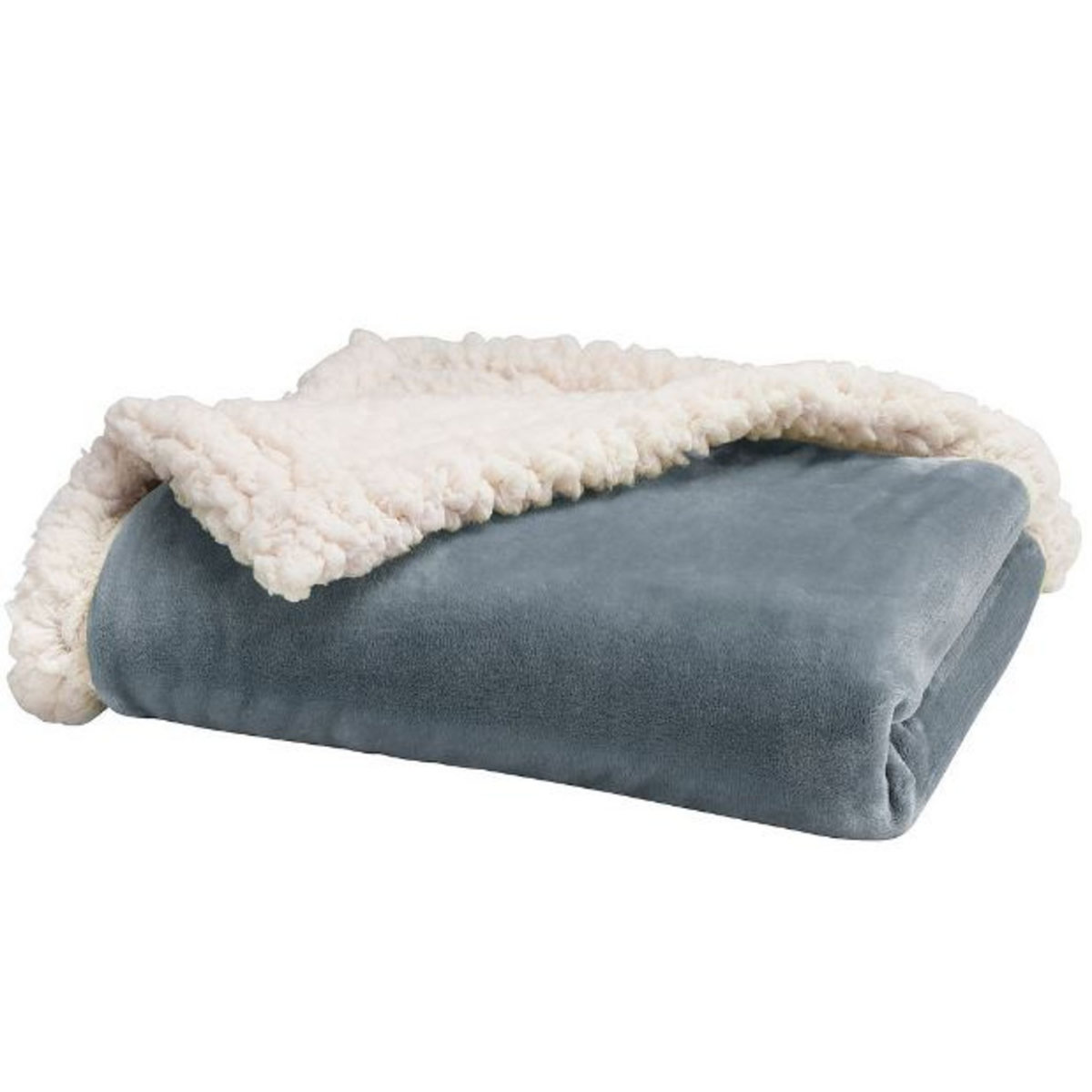 Babycalin Couverture bébé sherpa bi matière 75 X 100 cm toucher ultra doux 