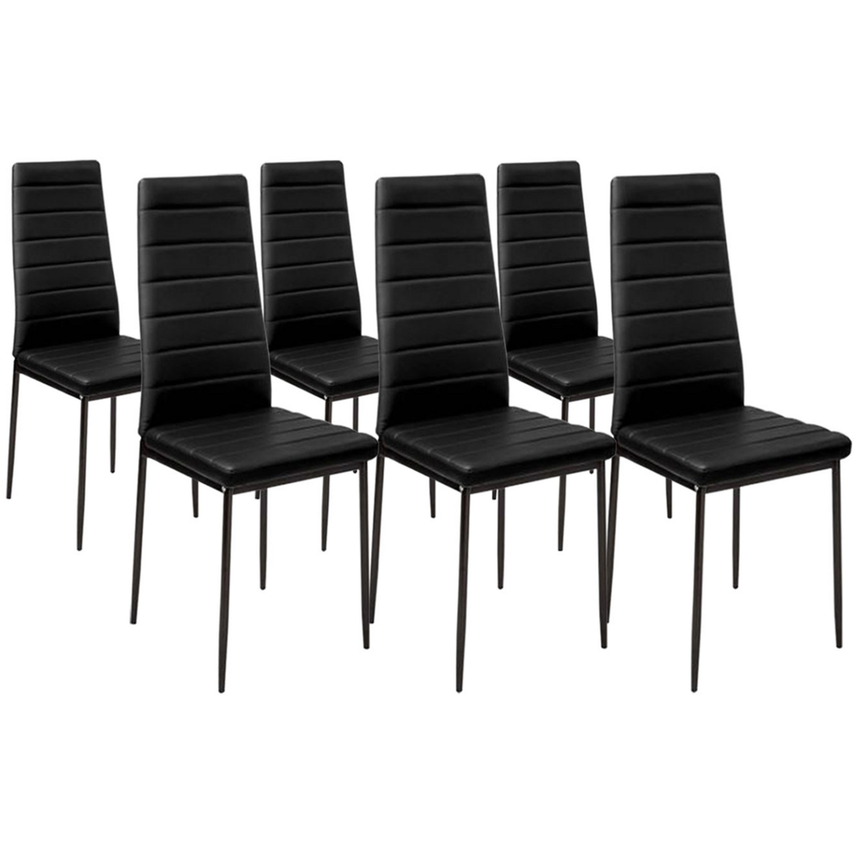 ID MARKET Ensemble table à manger GEORGIA 140 cm imitation hêtre et noire et 6 chaises ROMANE noires