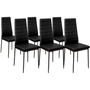Voir la diapositive 4 : ID MARKET Ensemble table à manger GEORGIA 140 cm imitation hêtre et noire et 6 chaises ROMANE noires