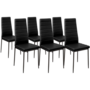 Voir la diapositive 4 : ID MARKET Ensemble table à manger GEORGIA 140 cm imitation hêtre et noire et 6 chaises ROMANE noires