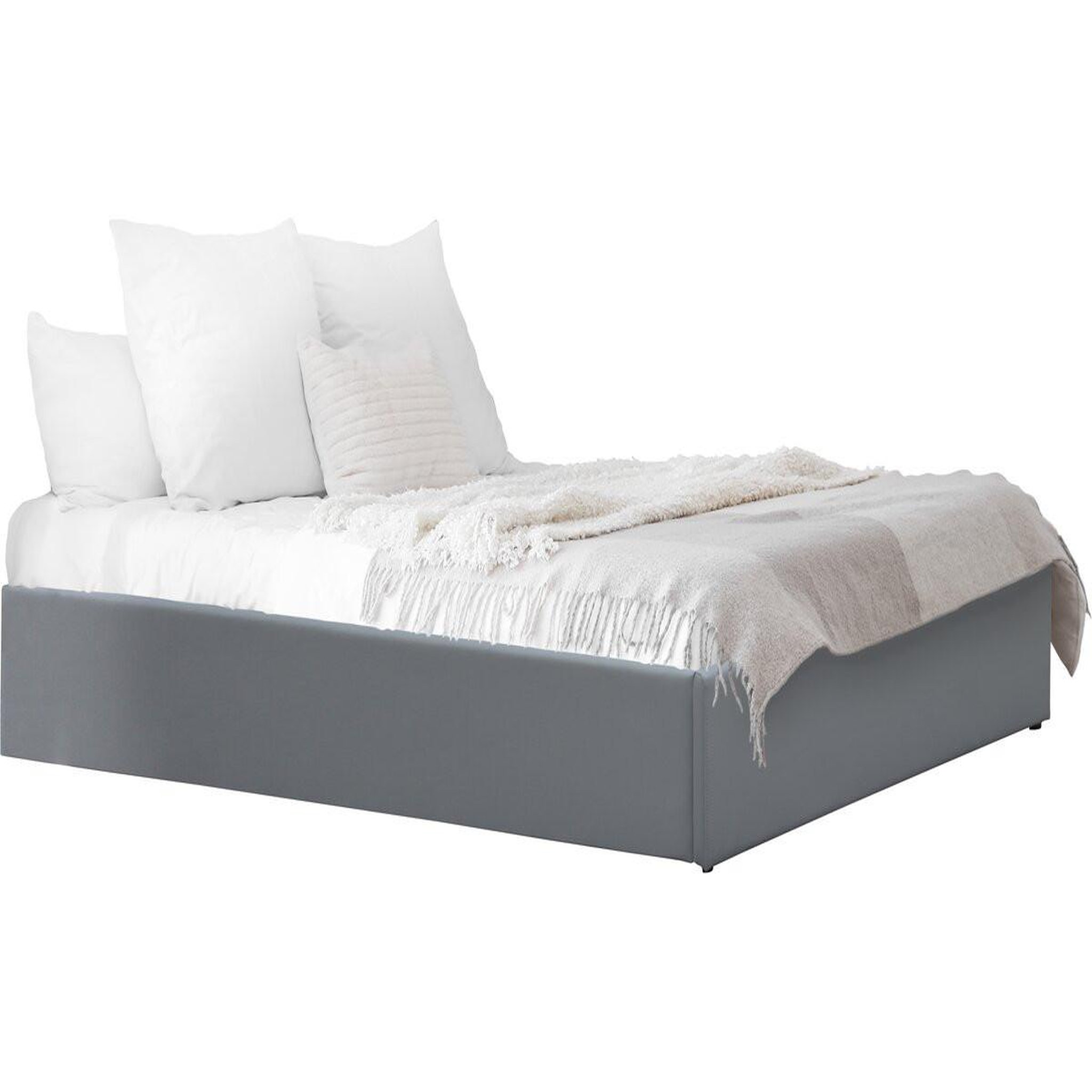 Habitat et Jardin Lit simple en pvc avec coffre  ava  - 90 x 190 cm - gris